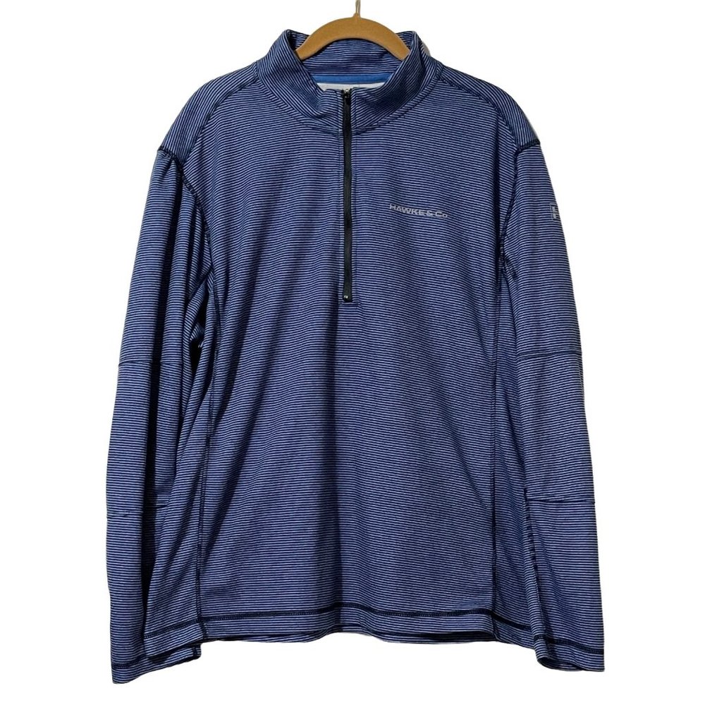 Hawke & Co performance sportswear men’s size XL blue stripe 1/4 zip jacket